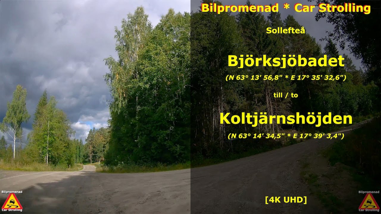 SOLLEFTEÅ | Björksjöbadet till Koltjärnhöjden 👁♿️ (4K UHD Bilpromenad * Car Strolling)