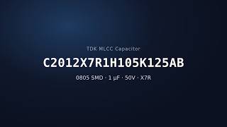TDK C2012X7R1H105K125AB 1µF 50V X7R MLCC Capacitor | 0805 SMD