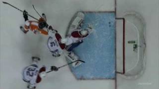 Carey Price Saves On Andreas Nodl And Mike Richards Shots 2011-01-25