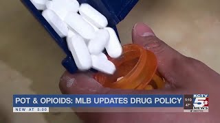 The mlb will begin testing players for opioids and remove marijuana
from its list of “drugs abuse.”