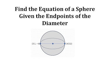 Determine the Equation of a Sphere Given the Endpoints of a Diameter