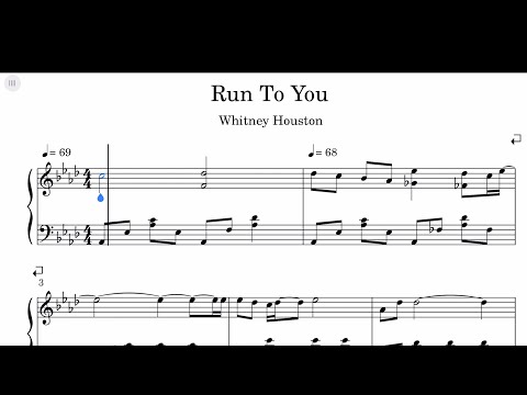 Whitney Houston - Run To You Sheet Music