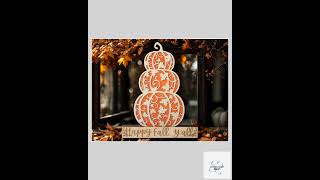 Halloween Pumpkin Decoration Fall Display Autumn Leaf Welcome Sign Farmhouse Decor Rustic Style H...