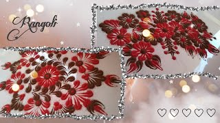 New 2 design Rangoli..using Red &  brown colour