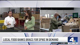 Local food banks brace for spike in demand