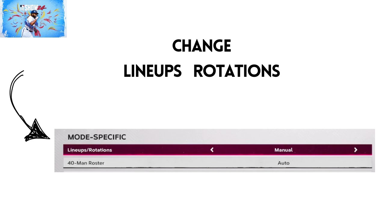 How to Change Lineups Rotations settings in MLB THE SHOW 24 - YouTube