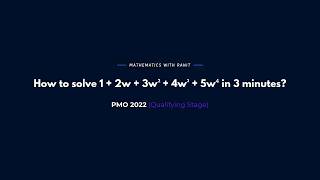 PMO 2022 Qualifying Stage | Mathematics with Ranit | Olympiad | IOQM