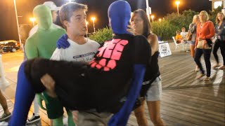 Morphsuit Man vs Drunk Guy!