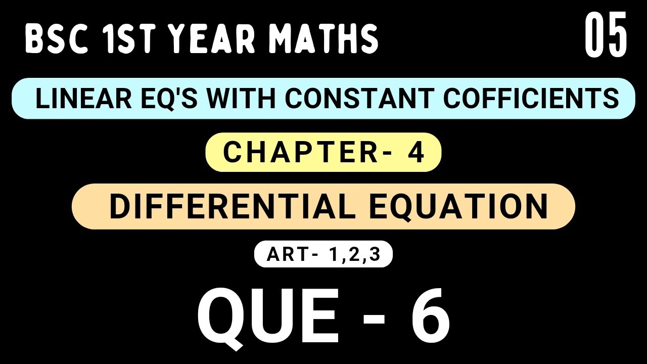 QUESTION- 6 | Linear Equations with Constant Coefficients | HPU