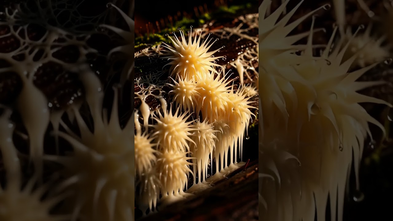 The Terrifyingly Beautiful Growth of Lion's Mane Mushroom – Nature's Alien Coral on Land 