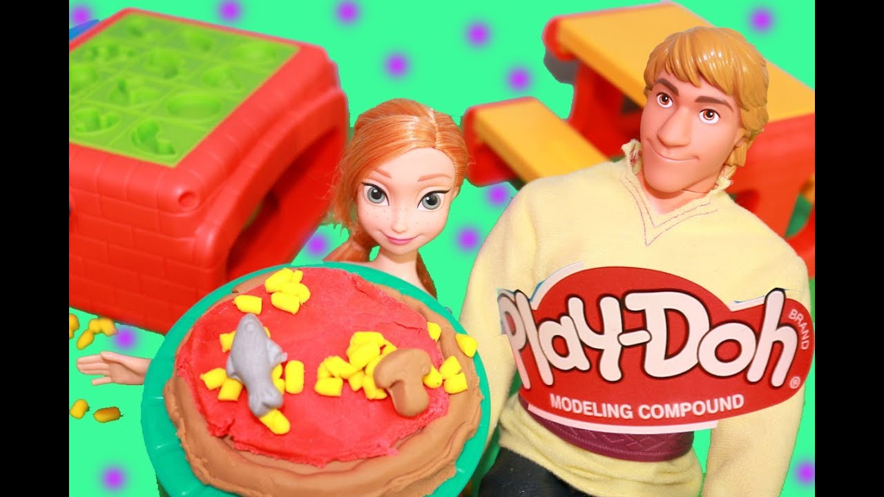 Frozen PLAY-DOH Pizza Oven with Barbie Anna & Kristoff AllToyCollector