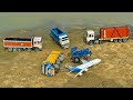 Tata Truck Accident Pulling Out Airplane Tractor | Mini Tractor | Cartoon video | jcb Video