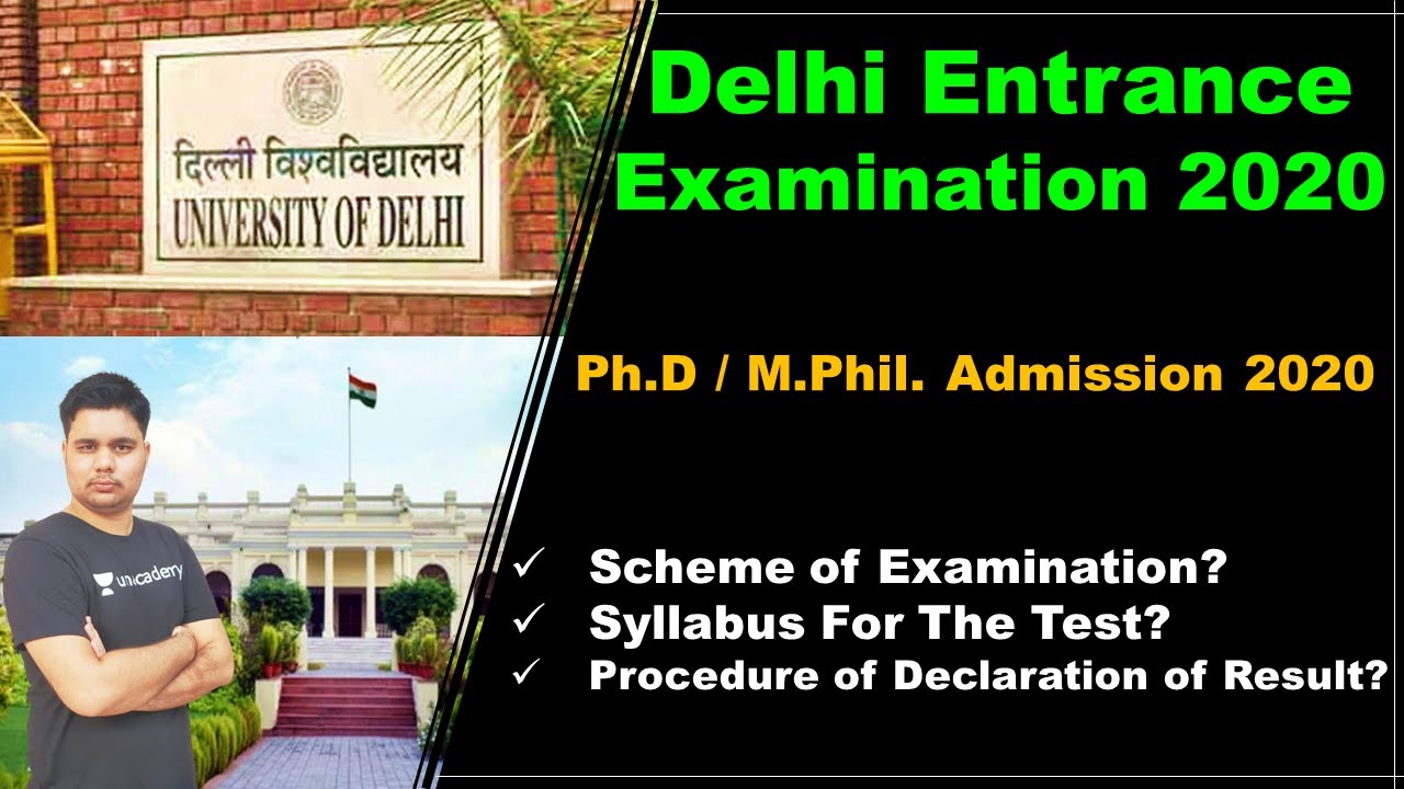 Delhi university M.Phil/Ph.D Admission 2020 | D.U Admission 2020 | D.U Entrance Exam 2020