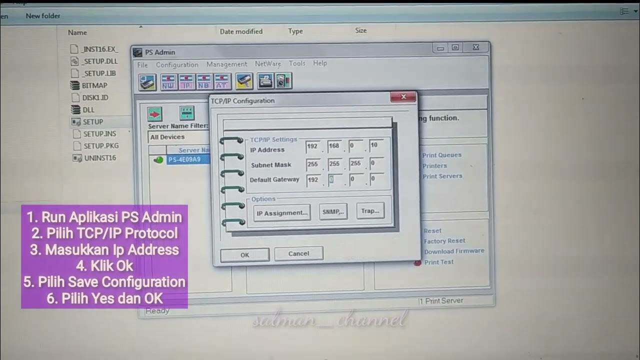 configurasi ip address print server DLink DP301 p+ YouTube