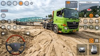 Game Truk Hino Trailer Bawa Muatan Tiang Tower | Mod Bus Simulator Indonesia