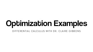 Optimization Examples