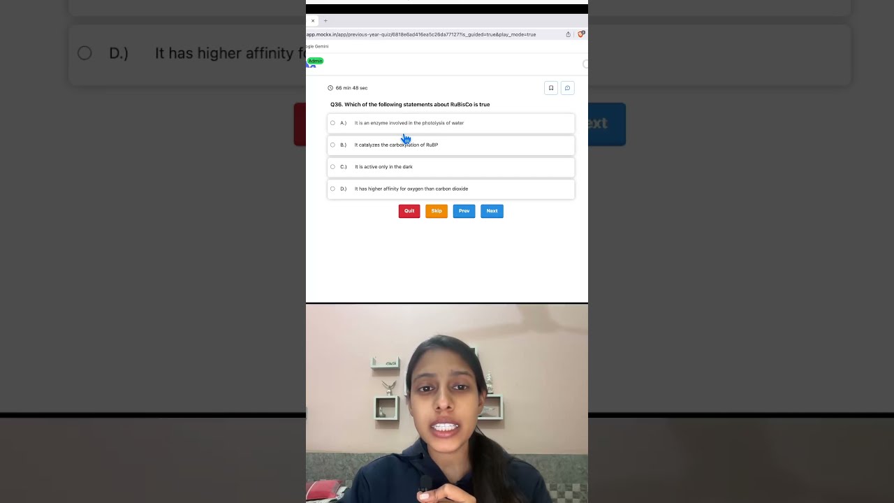 NEET PYQ 💥 What is the Function of RuBisCO? 🌿 #neet2026 #biologyshorts
