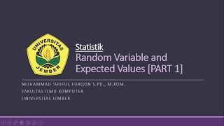 Statistic-9th week Random Variables and Expected Values Part 1