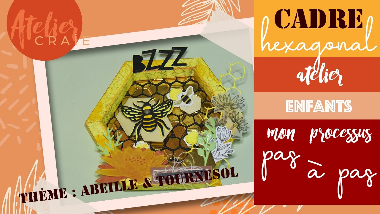 ATELIER ENFANT | TUTO Cadre Hexagonal | Abeille | Scrapbooking