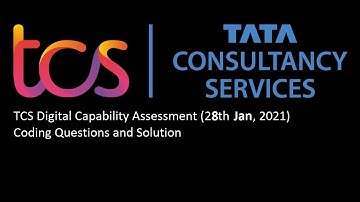 TCS Digital Capability Assessment (28th Jan, 2021)