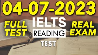 IELTS READING PRACTICE TEST 2023 WITH ANSWER | 04.07.2023