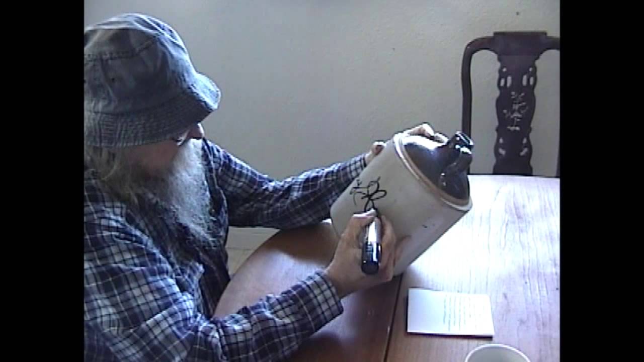 Tommy Hall Of The 13th Floor Elevators Signing A Jug For