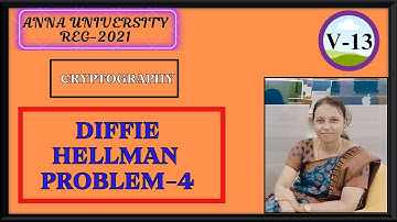 Diffie Hellman Algorithm Problem-4|Cryptography and Network Security|Anna University Regulation-2021