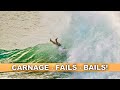 Surfing carnage fails bails wipeouts on the gold coast
