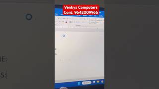 Ms Word Classes in Telugu | Venkys Computers - Khammam #venkyscomputers #computereducation