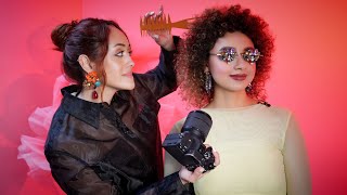 ASMR Pop Icon Perfectionist Photoshoot | Bold Glam Styling, Curly Hair Fixes & Statement Accessories