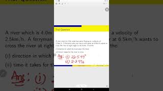 Relative Velocity (Ferryman's problem)-Trial Question