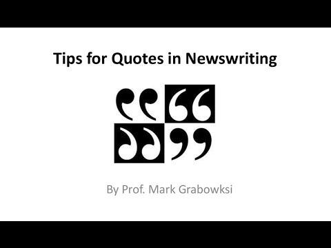 Journalism 101: Quoting Sources