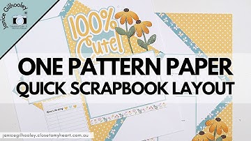 Quick Scrapbook Layout Using One Sheet of Pattern Paper