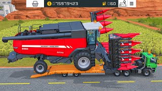نقل أكبر حصادة وحصاد عباد الشمس في FS18! أسلوب لعب جماعي في FS 18 | #fs18 screenshot 5