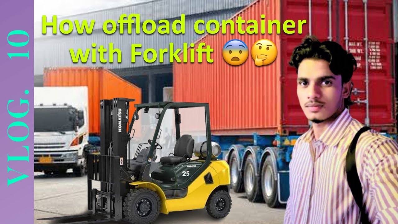 How offload container with forklift 🤔😨? फोर्कलिफ्ट से कंटेनर ऑफलोड किसे करे?#forklift#forkliftservic