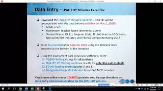 4. Module 1 - Data ENtry - LPAC EOY Minutes Excel File Profile