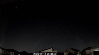 Quick Perseid Fireball Meteor (Facing North) - Winnipeg, MB - 2026-08-13 04:39 (Tenth of Ten)