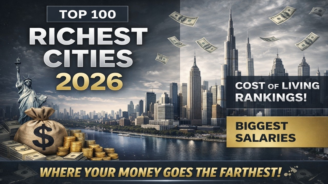 TOP 100 Richest Cities 2026 💰 Where Your Money Goes the Farthest!