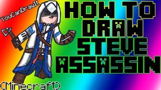 Hd Minecraft - How To Draw Steve Assassin - Youcandrawit 1080p
