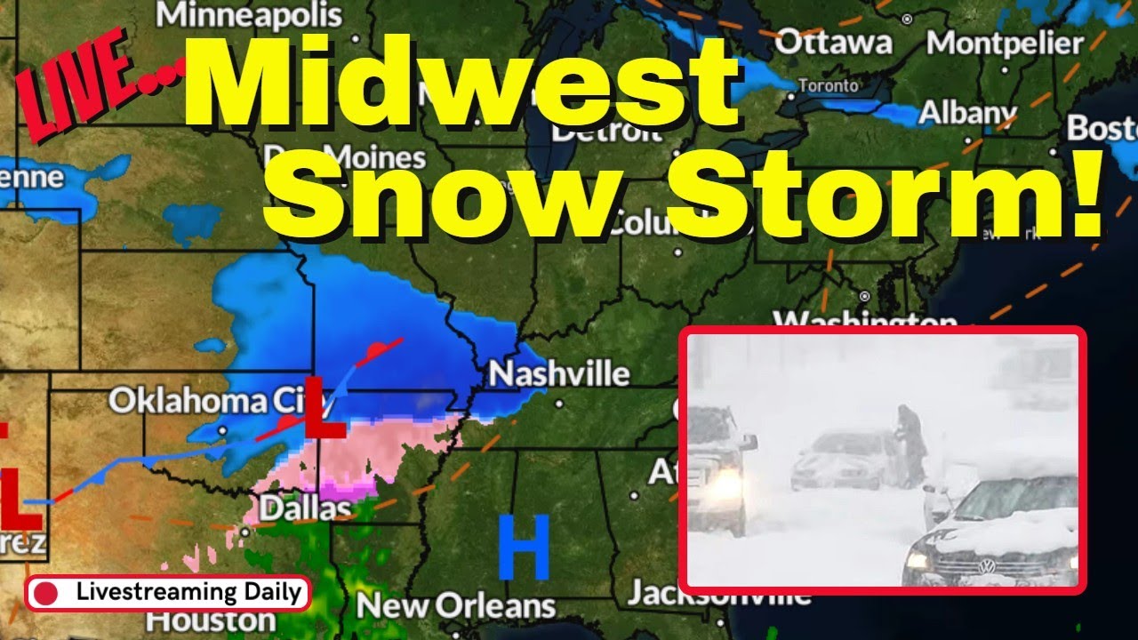 Live: Midwest Snow Storm! - 24/7 Severe Weather Coverage! 2-18-25 - YouTube