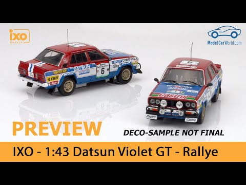Mini Racing 1/43 ダットサン バイオレット GT サファリラリー IXO - Preview 1:43 Datsun Violet GT Rally - YouTube