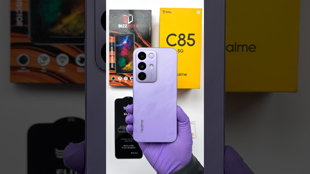 Realme C85 5G Tempered Glass Screen Guard Protector Unboxing ASMR #shorts