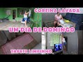 UM DIA DE DOMINGO, LAVEI A CORTINA DA SALA, ROTINA DE LEVE, VLOG