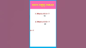 MATH QUIZ  II FOUR TIMES TABLES II  PART 16  #shorts