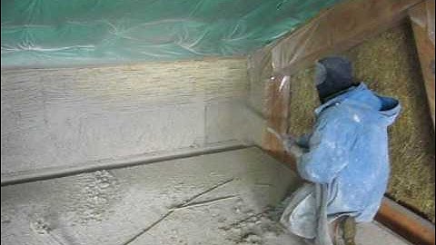 strawbale house spraying lime mortar.mov