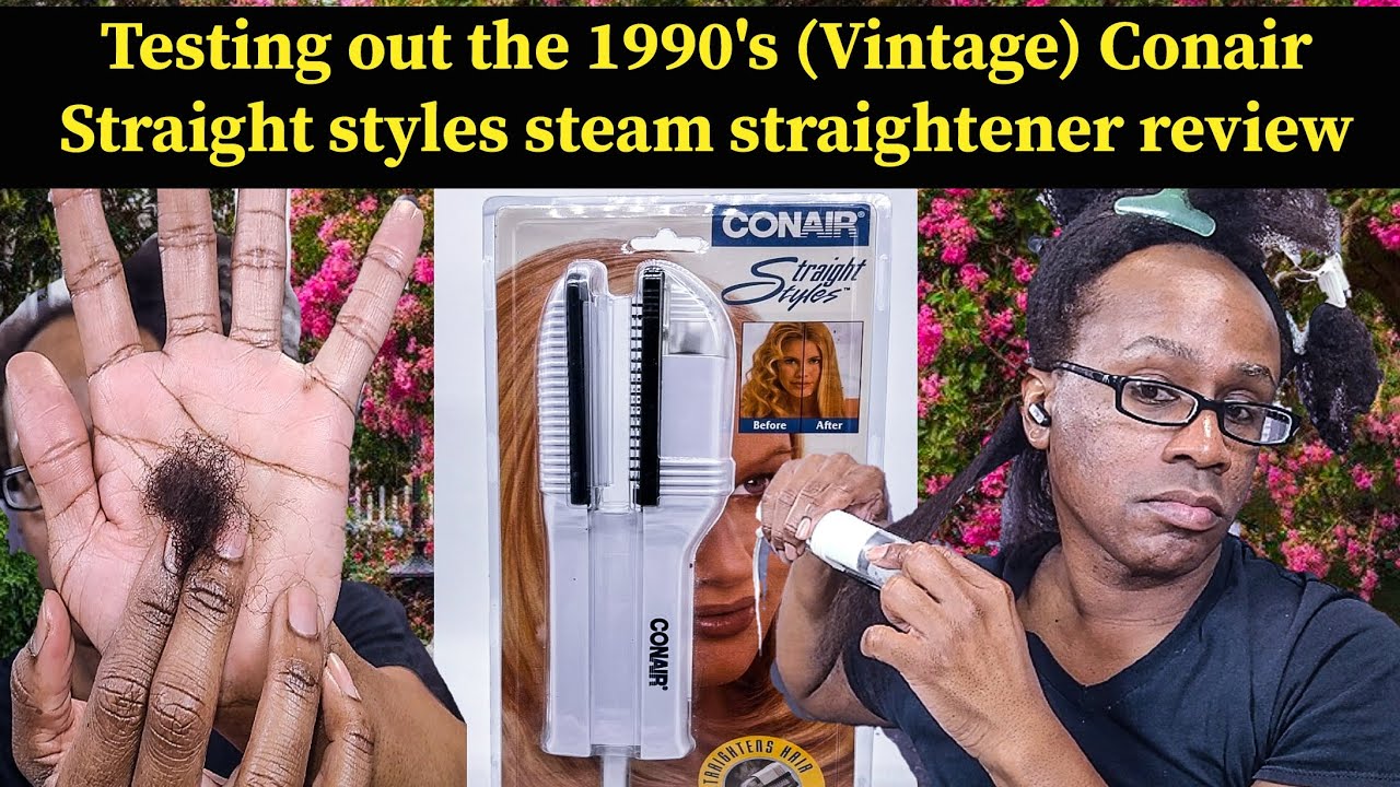 Testing out the 1990's Vintage Conair Straight styles steam straightener review PREview