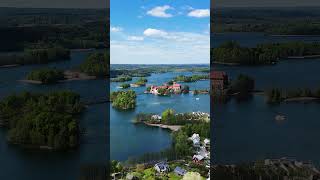 Trakai Castle Aerial Panorama 🏰✨ Drone View #trakai #lithuania #shorts