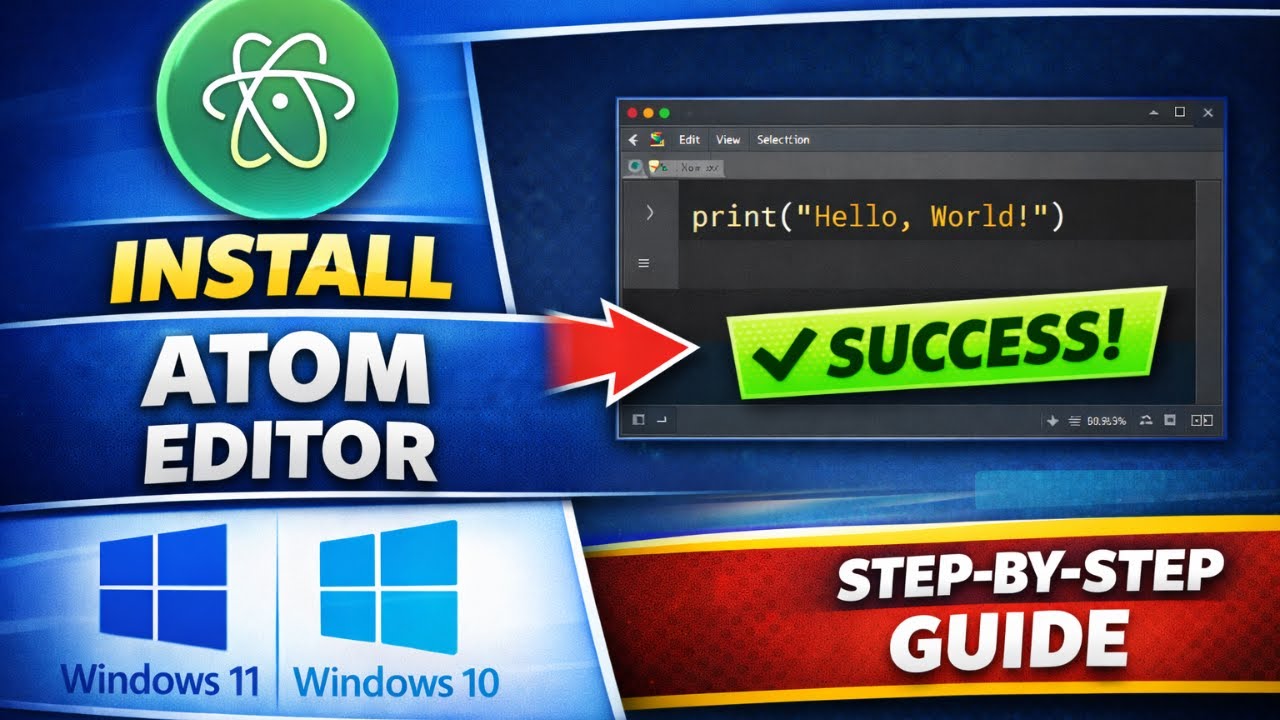 How to Install Atom Editor on Windows 11 or 10 for Python Programming ...