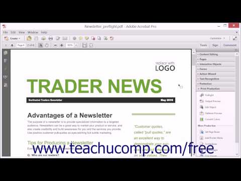Saving as a Standards-Compliant PDF - Adobe Acrobat XI Training Tutorial Course