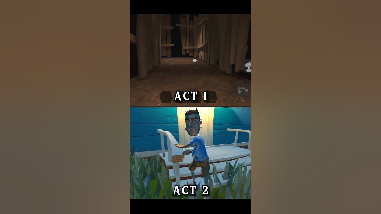 HELLO NEIGHBOR ACT 1 & 2 ENDING 😰🔥 #youtubeshorts #shorts #helloneighbor #viralshorts